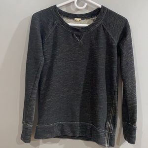 J.crew Sweatshirt Zipper Gray Cotton XS